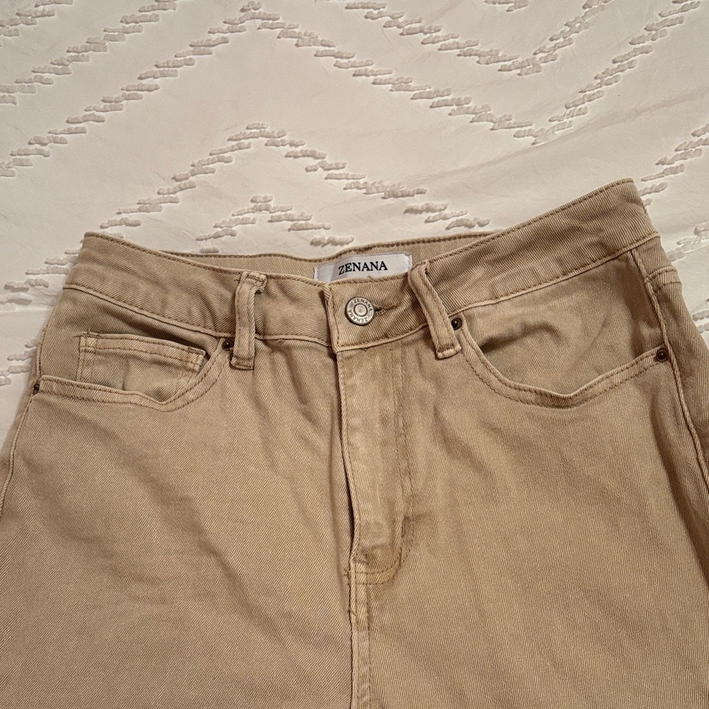 Zenana Outfitters Beige Flare Jeans - Picture 2 of 3